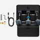 Overhead view of Logitech G Pro Racing Pedals and all its included swappable parts: two springs and three load cell elastomers.